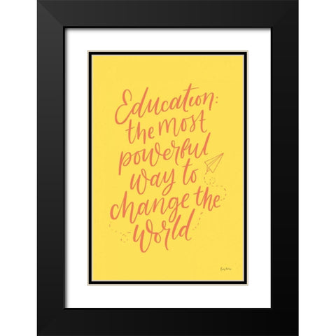 Teachers II Yellow Black Modern Wood Framed Art Print with Double Matting by Thorns, Becky
