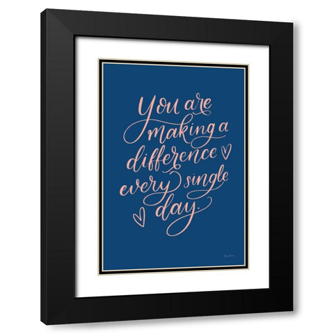 Teachers III Blue Black Modern Wood Framed Art Print with Double Matting by Thorns, Becky