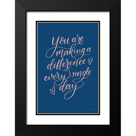 Teachers III Blue Black Modern Wood Framed Art Print with Double Matting by Thorns, Becky