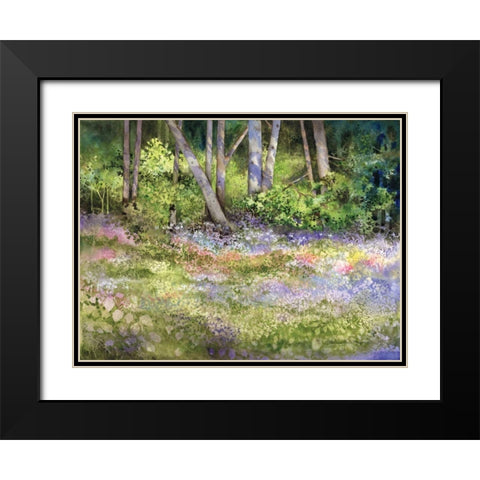 Springtime Woods Black Modern Wood Framed Art Print with Double Matting by McKenna, Kathleen Parr