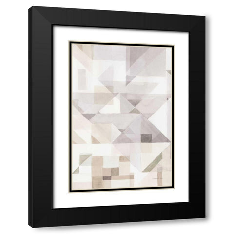 Try Angles III Neutral Sage Black Modern Wood Framed Art Print with Double Matting by Nai, Danhui