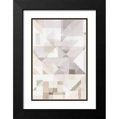 Try Angles III Neutral Sage Black Modern Wood Framed Art Print with Double Matting by Nai, Danhui