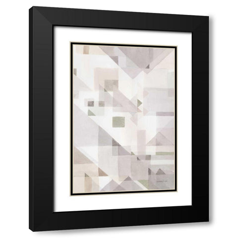 Try Angles IV Neutral Sage Black Modern Wood Framed Art Print with Double Matting by Nai, Danhui