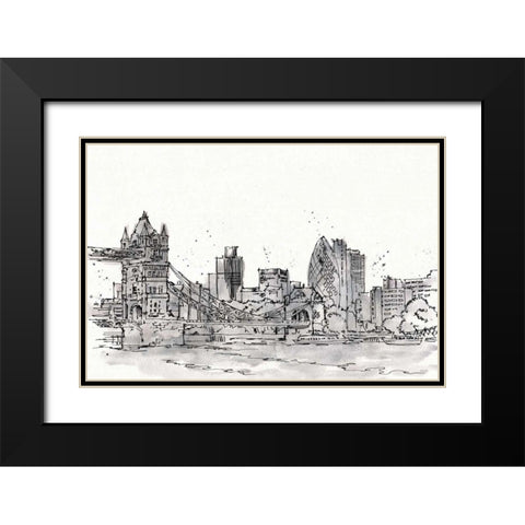 Skyline Sketches IV No Words Flowers Black Modern Wood Framed Art Print with Double Matting by Tavoletti, Anne