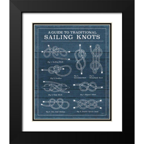 Vintage Sailing Knots XIII Black Modern Wood Framed Art Print with Double Matting by Urban, Mary