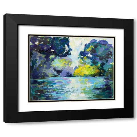 Quiet Black Modern Wood Framed Art Print with Double Matting by Vertentes, Jeanette