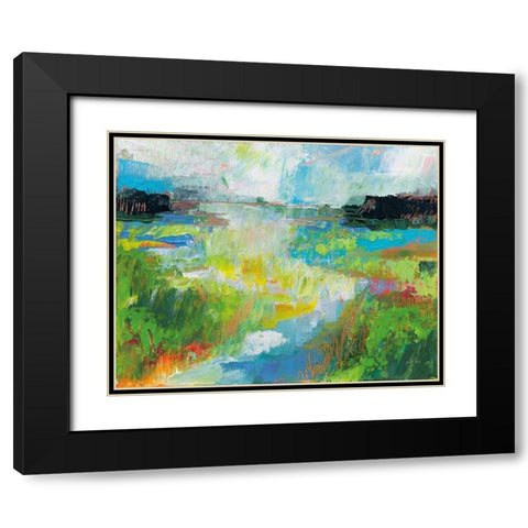 Misty River Black Modern Wood Framed Art Print with Double Matting by Vertentes, Jeanette