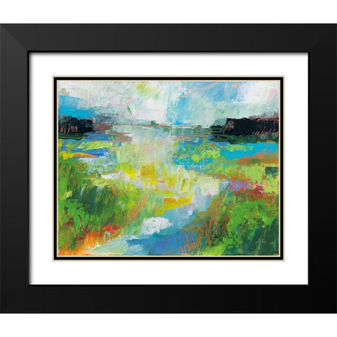 Misty River Black Modern Wood Framed Art Print with Double Matting by Vertentes, Jeanette