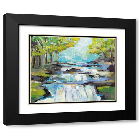 The Waterfall Black Modern Wood Framed Art Print with Double Matting by Vertentes, Jeanette