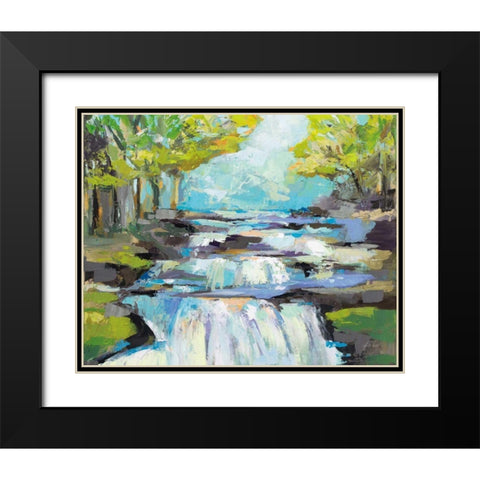 The Waterfall Black Modern Wood Framed Art Print with Double Matting by Vertentes, Jeanette