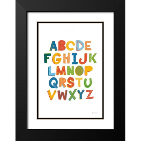 Colorful Alphabet Black Modern Wood Framed Art Print with Double Matting by Thorns, Becky