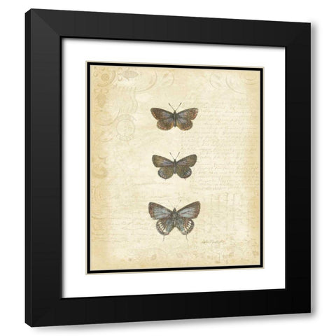 Botanical Butterflies II Black Modern Wood Framed Art Print with Double Matting by Pertiet, Katie