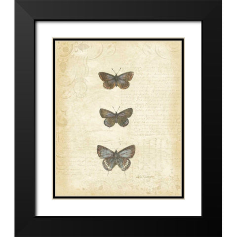 Botanical Butterflies II Black Modern Wood Framed Art Print with Double Matting by Pertiet, Katie