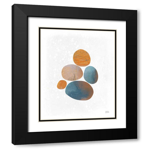 Collage Stones II Black Modern Wood Framed Art Print with Double Matting by Averinos, Melissa