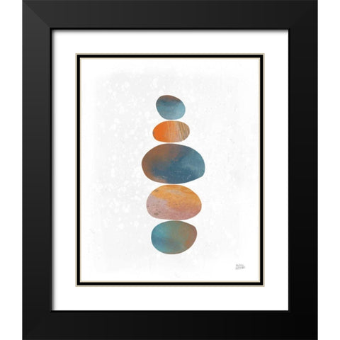 Collage Stones III Black Modern Wood Framed Art Print with Double Matting by Averinos, Melissa