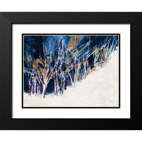 Snowy Night Black Modern Wood Framed Art Print with Double Matting by Griggs, Jan