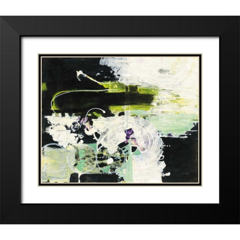 Green White and Black Black Modern Wood Framed Art Print with Double Matting by Griggs, Jan