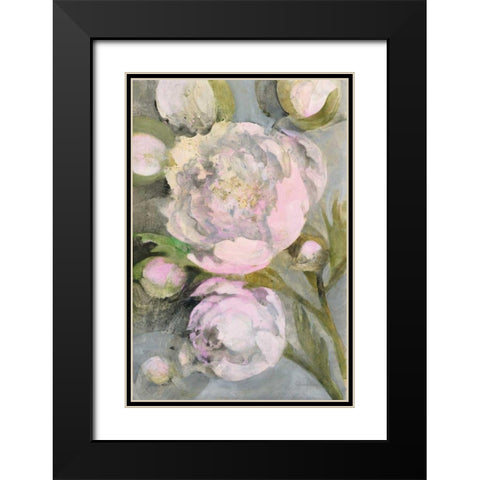 Favorite Peonies Black Modern Wood Framed Art Print with Double Matting by Hristova, Albena