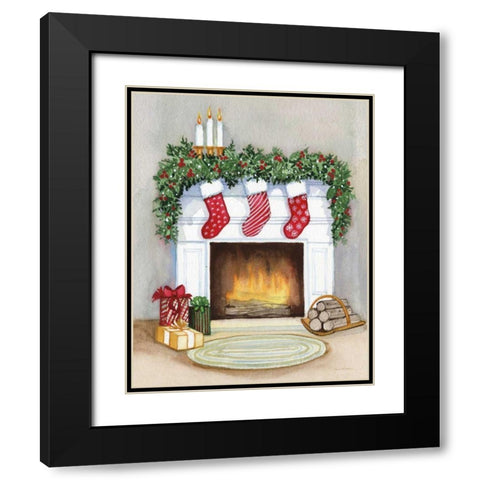Night Before Christmas V No Cat Gray Crop Black Modern Wood Framed Art Print with Double Matting by McKenna, Kathleen Parr