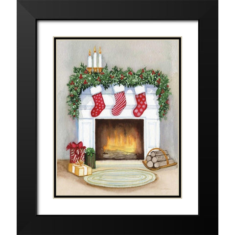Night Before Christmas V No Cat Gray Crop Black Modern Wood Framed Art Print with Double Matting by McKenna, Kathleen Parr