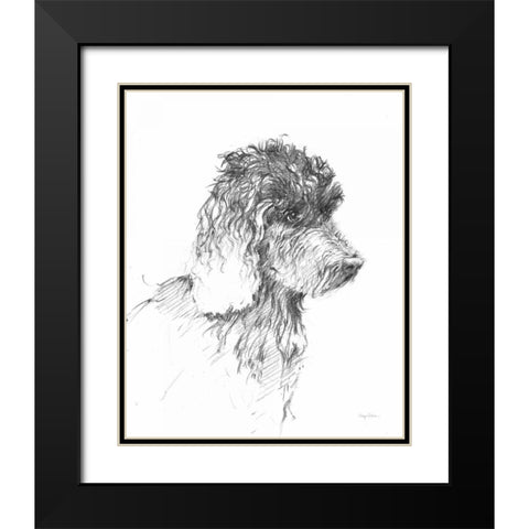 Labradoodle Sketch Black Modern Wood Framed Art Print with Double Matting by Tillmon, Avery