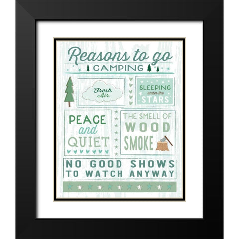 Comfy Camping II Black Modern Wood Framed Art Print with Double Matting by Averinos, Melissa