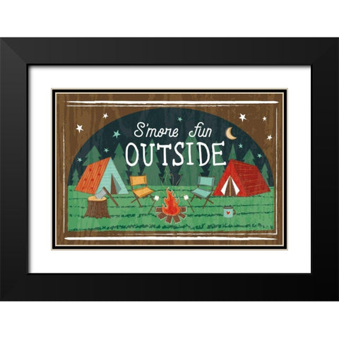 Comfy Camping VII Black Modern Wood Framed Art Print with Double Matting by Averinos, Melissa
