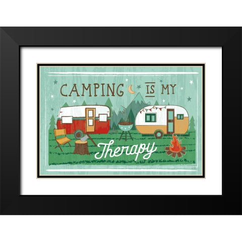 Comfy Camping VIII Black Modern Wood Framed Art Print with Double Matting by Averinos, Melissa