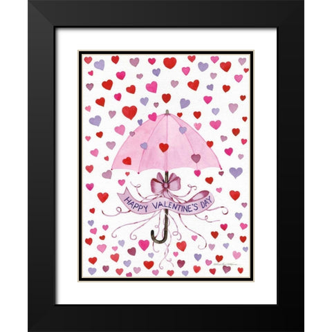 Valentine Hearts Black Modern Wood Framed Art Print with Double Matting by McKenna, Kathleen Parr