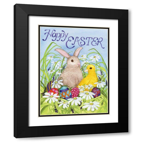 Easter Friends Black Modern Wood Framed Art Print with Double Matting by McKenna, Kathleen Parr