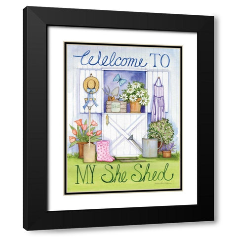 My She Shed Black Modern Wood Framed Art Print with Double Matting by McKenna, Kathleen Parr