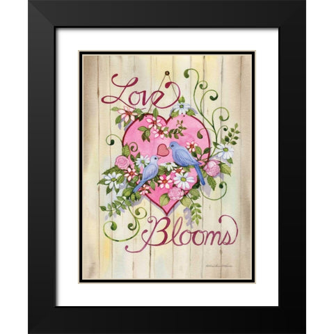 Love Blooms Black Modern Wood Framed Art Print with Double Matting by McKenna, Kathleen Parr
