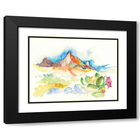 Desert Mountains Black Modern Wood Framed Art Print with Double Matting by Rice, Kristy