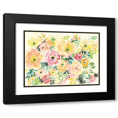 Sunny Blooms Black Modern Wood Framed Art Print with Double Matting by Rice, Kristy