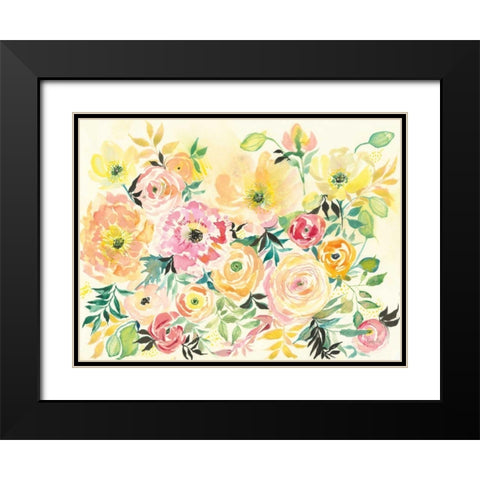 Sunny Blooms Black Modern Wood Framed Art Print with Double Matting by Rice, Kristy