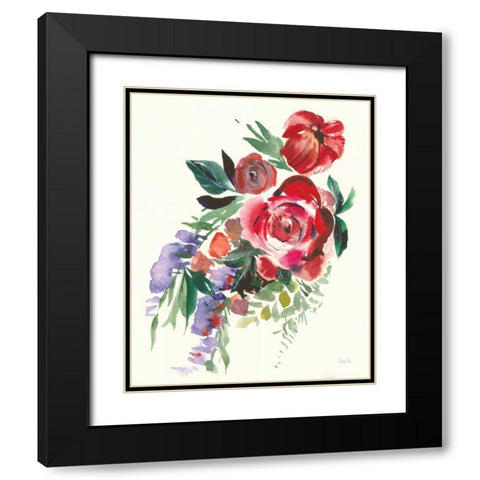 Autumn Roses Black Modern Wood Framed Art Print with Double Matting by Rice, Kristy
