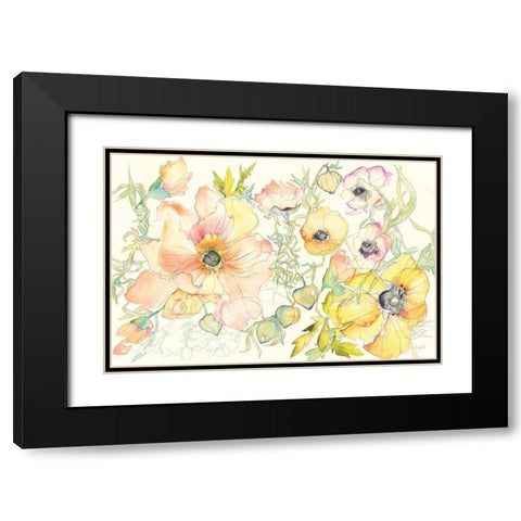 Pastel Garden II Black Modern Wood Framed Art Print with Double Matting by Rice, Kristy