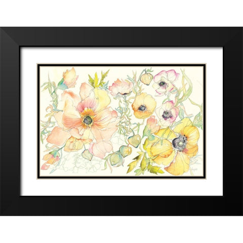 Pastel Garden II Black Modern Wood Framed Art Print with Double Matting by Rice, Kristy