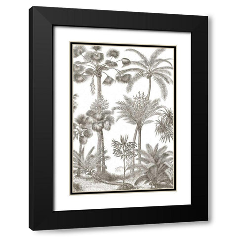 Palm Oasis II Black Modern Wood Framed Art Print with Double Matting by Wild Apple Portfolio