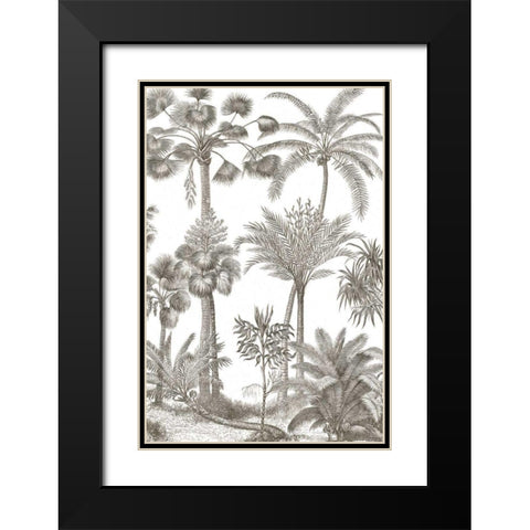 Palm Oasis II Black Modern Wood Framed Art Print with Double Matting by Wild Apple Portfolio