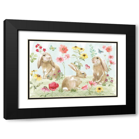 Sweet Bunnies I Black Modern Wood Framed Art Print with Double Matting by Grove, Beth