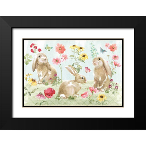 Sweet Bunnies I Black Modern Wood Framed Art Print with Double Matting by Grove, Beth