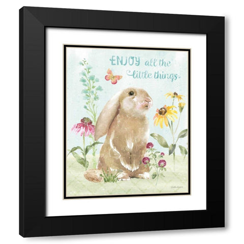 Sweet Bunnies II Black Modern Wood Framed Art Print with Double Matting by Grove, Beth