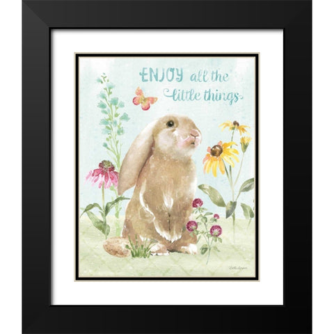 Sweet Bunnies II Black Modern Wood Framed Art Print with Double Matting by Grove, Beth