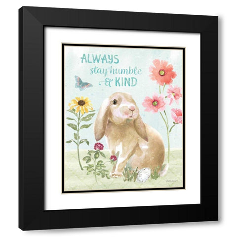 Sweet Bunnies III Black Modern Wood Framed Art Print with Double Matting by Grove, Beth