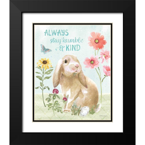 Sweet Bunnies III Black Modern Wood Framed Art Print with Double Matting by Grove, Beth