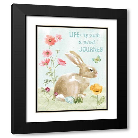 Sweet Bunnies IV Black Modern Wood Framed Art Print with Double Matting by Grove, Beth