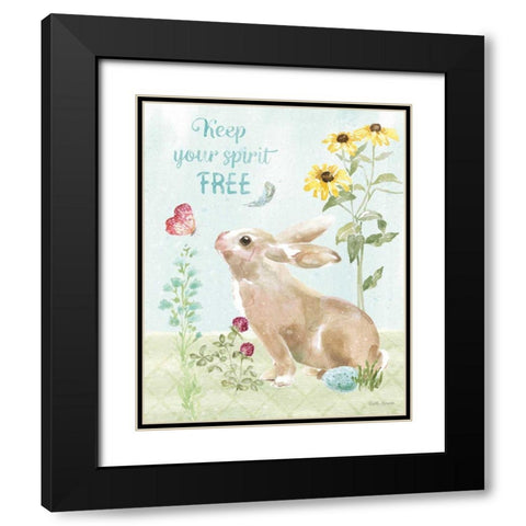 Sweet Bunnies V Black Modern Wood Framed Art Print with Double Matting by Grove, Beth