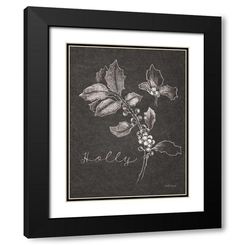 Black and White Chalkboard Christmas II Black Modern Wood Framed Art Print with Double Matting by Grove, Beth