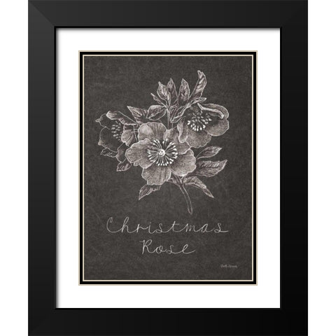 Black and White Chalkboard Christmas III Black Modern Wood Framed Art Print with Double Matting by Grove, Beth